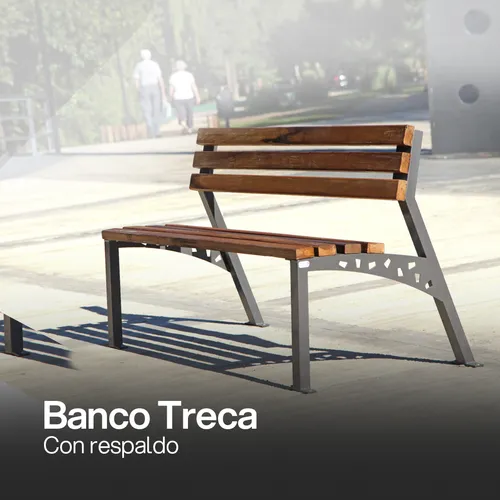 Banco de madera con respaldo